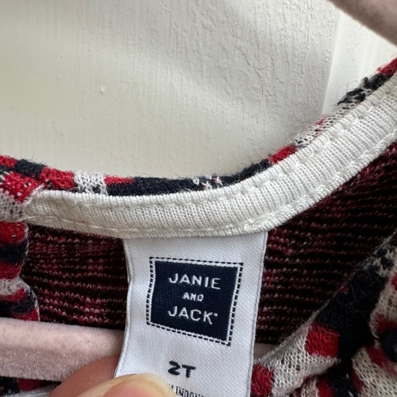 NWOT Janie & Jack 2T Multicolored Girls Formal Checkered Bow Quarter Sleeve Top - Picture 3 of 4